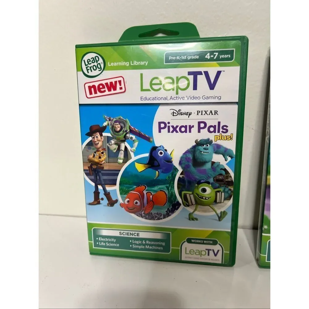 Leap Frog Leap TV Video Games Kids Educational Sports, Disney Pixar Pals, Bubble